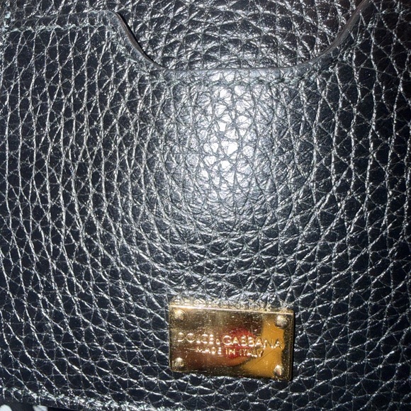 Authentic Dolce & Gabbana Black Shoulder Bag with Gold Lock - Picture 6 of 14